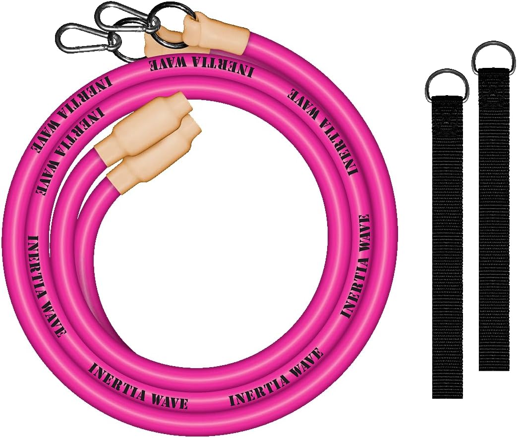 Inertia Wave - Dynamic Rubber Battle Ropes | Pink Inertia Wave Agility and Speed; jump ropes, climbing and battle ropes, ladders, sled, interval timer 61es3QT7Q1L._AC_SL1200