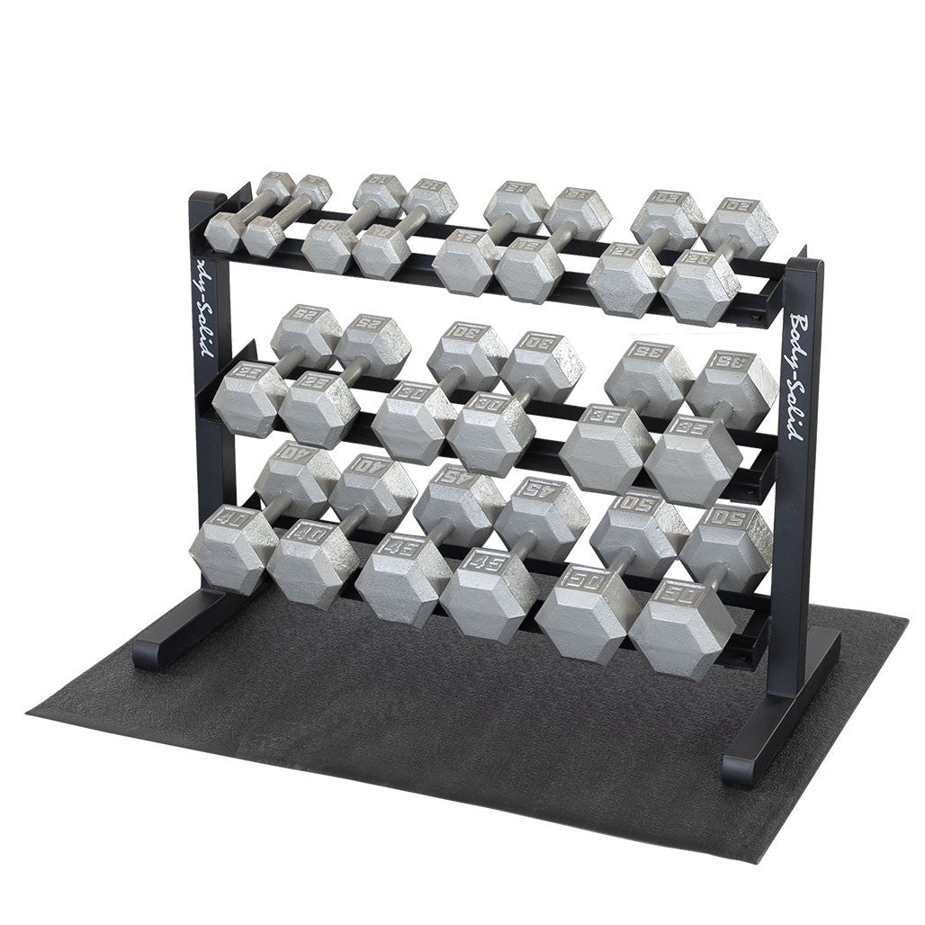 Body-Solid GDR363B 3-Tier Dumbbell Rack — side profile