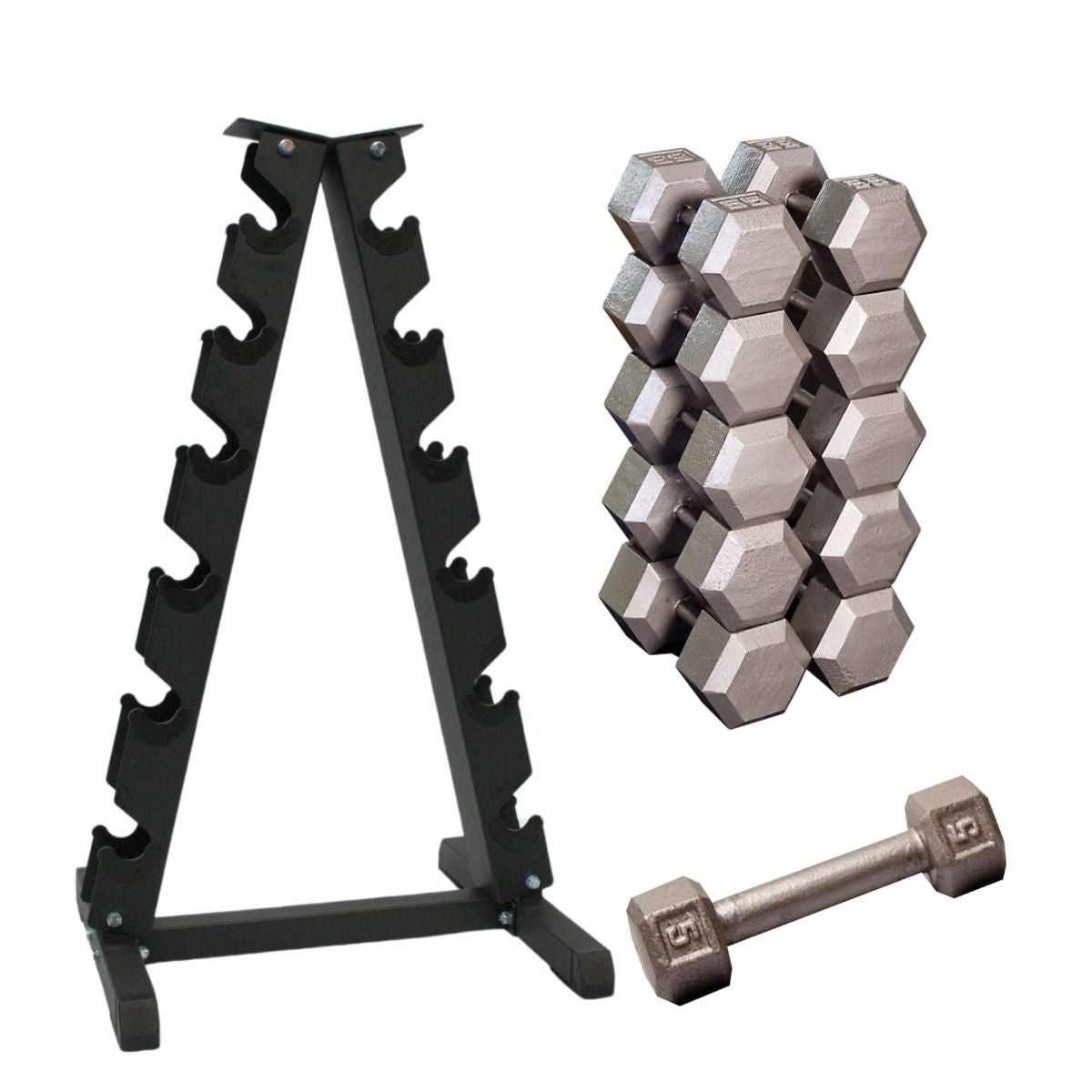 5-30 lb Dumbbell Set with Rack (SDG & 6001-G1)