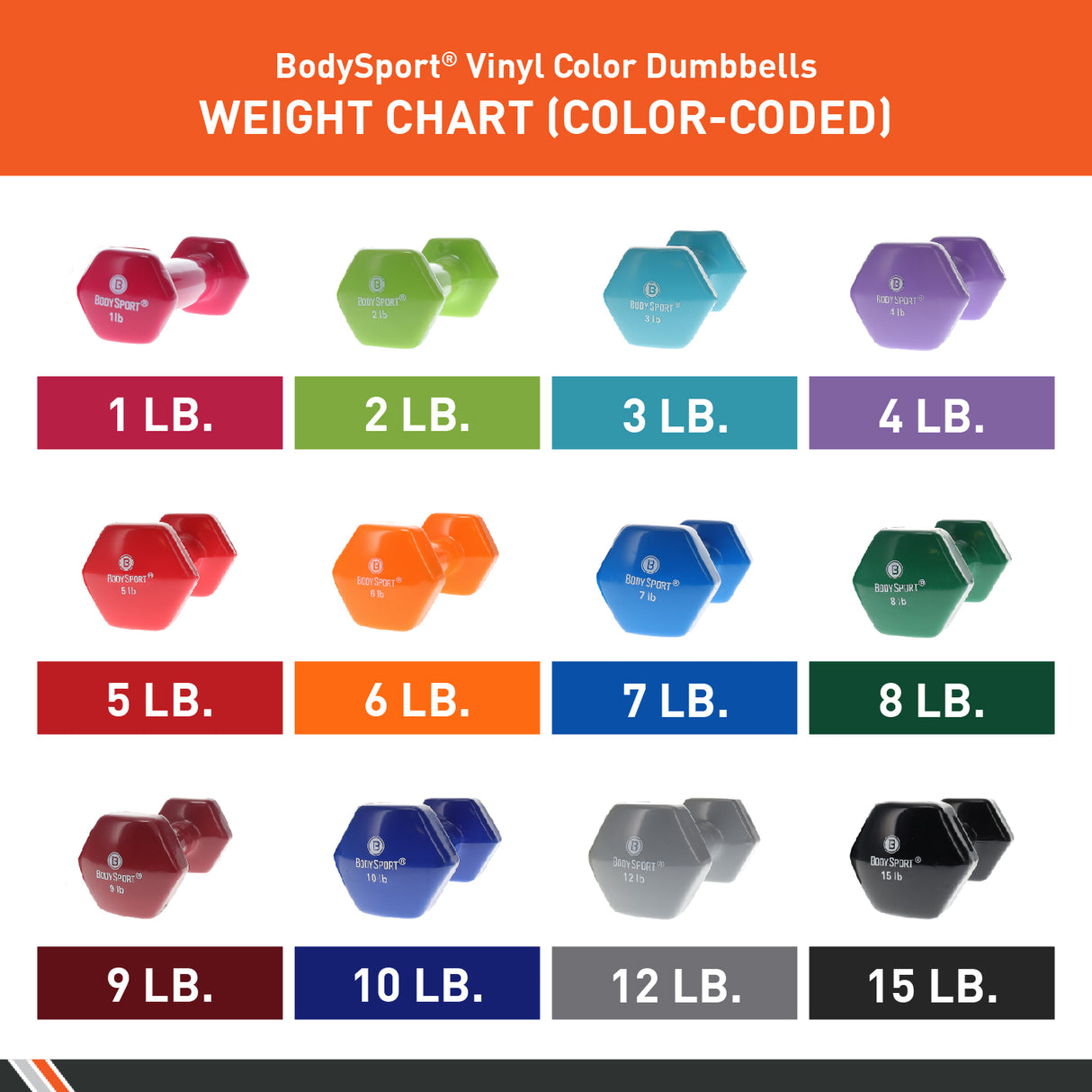 Elivate Body Sport Vinyl Dumbbells Elivate Variant(s) - LBWeight W-BDSVDB-1_f82335d4-f757-4cea-b103-2adac9216343