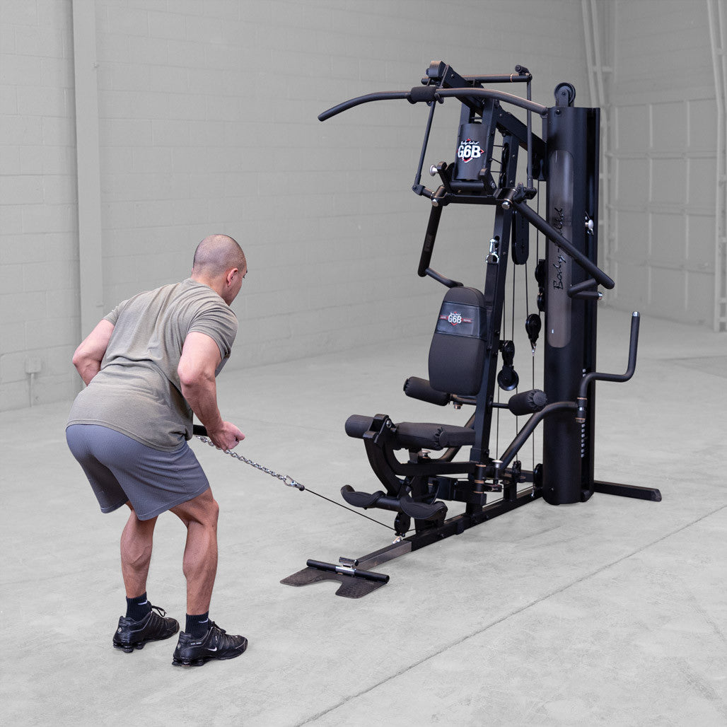 Body-Solid G6B Bi-Angular gym — low pulley row in use