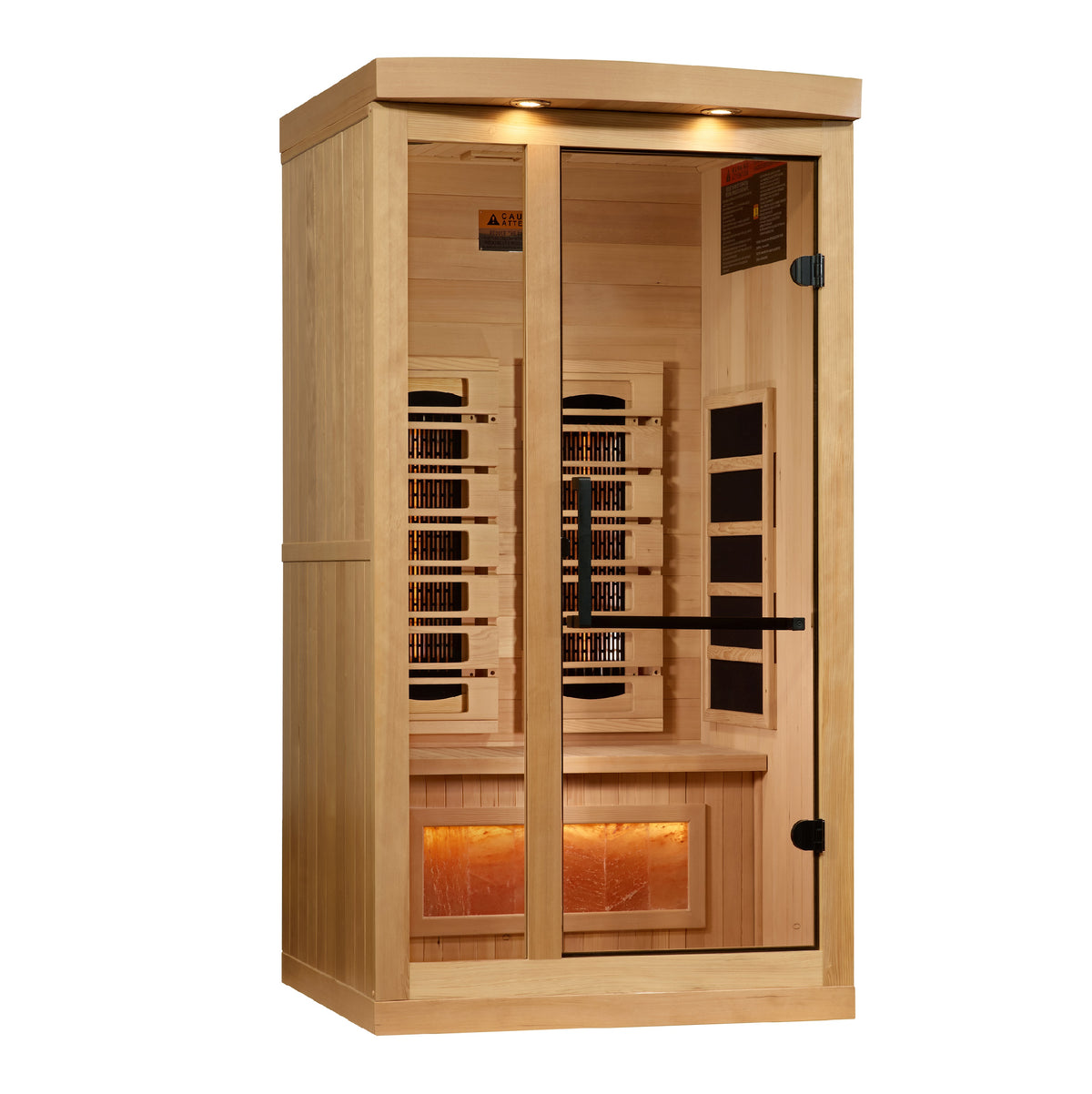 Angled right view of the cabinet with black towel bar handle