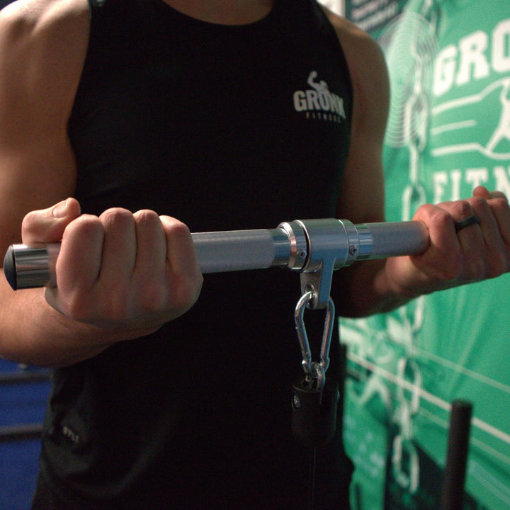 Aluminum Revolving Straight Bar - Black G&G Fitness Equipment Variant(s) - Color gronkfitness_aluminum-revolving-straight-bar-black_view-3