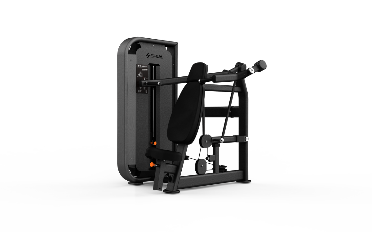Shua G6804 Shoulder Press selectorized machine, studio render 2 of 3