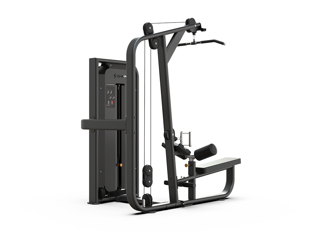 Shua G6892 Lat Pulldown/Row selectorized machine, studio render 4 of 4