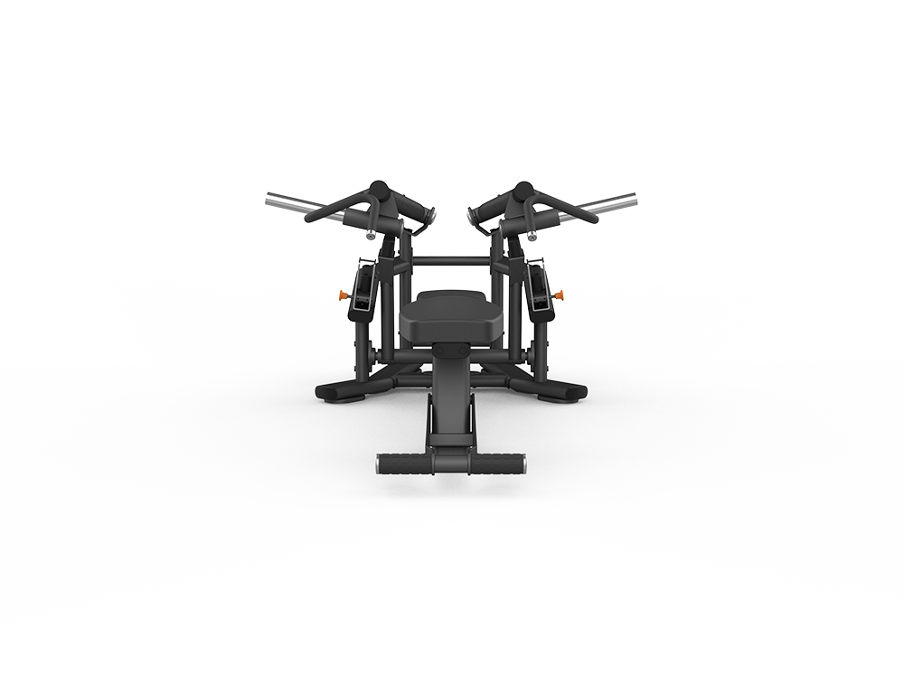 Shua G6918 Iso Flat Bench Press plate loaded machine, studio render 3 of 4