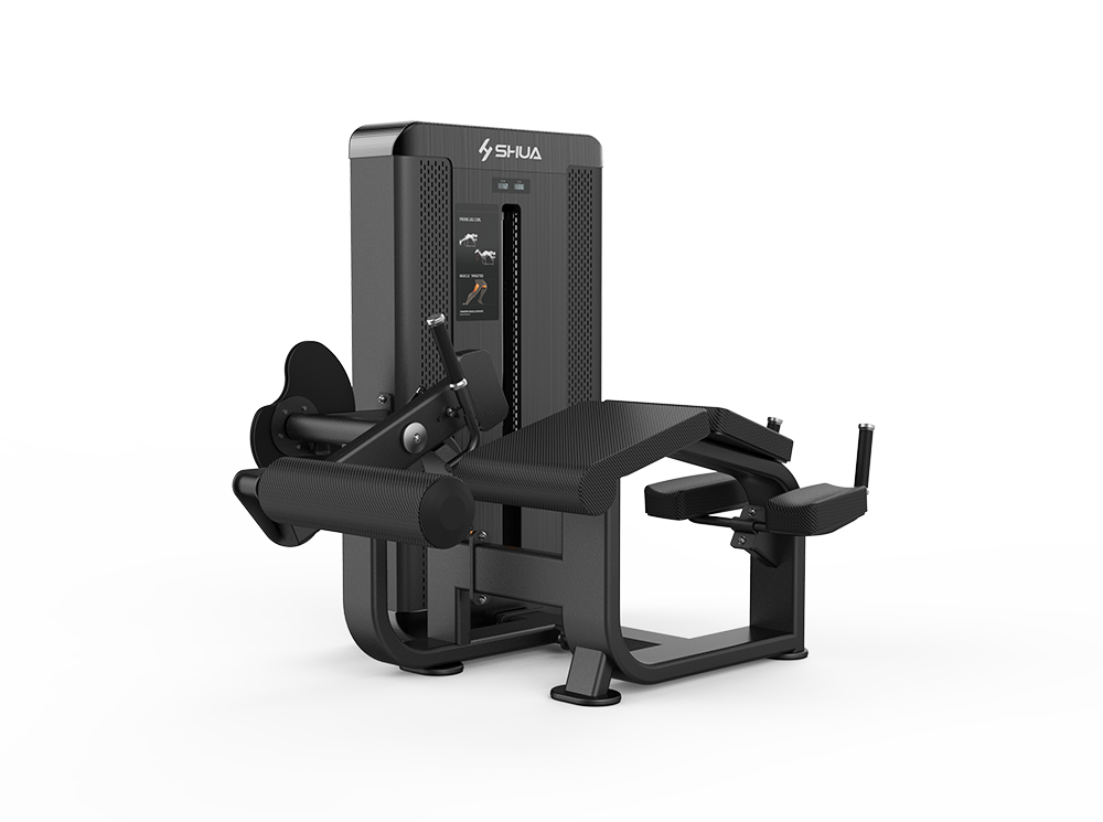 Shua G8807 Prone Leg Curl selectorized machine, studio render 1 of 5