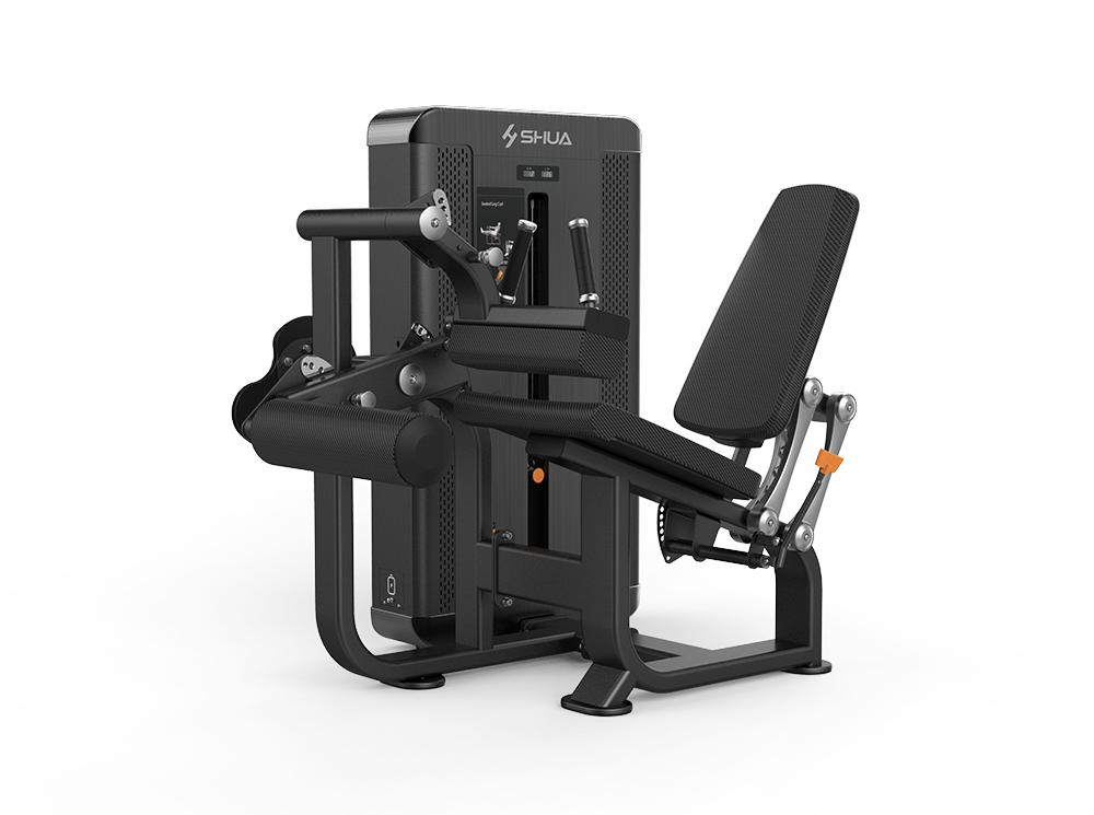 Shua G8827 Seated Leg Curl selectorized machine, studio render 1 of 2