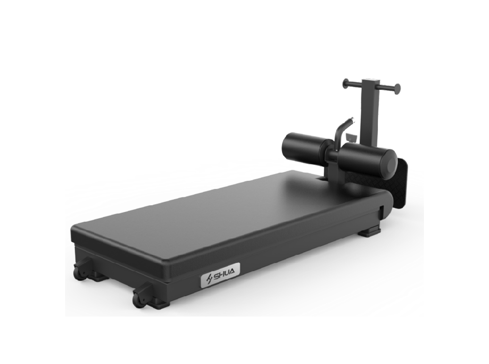Shua G8923 Leg Curl plate loaded machine, studio render 1 of 2