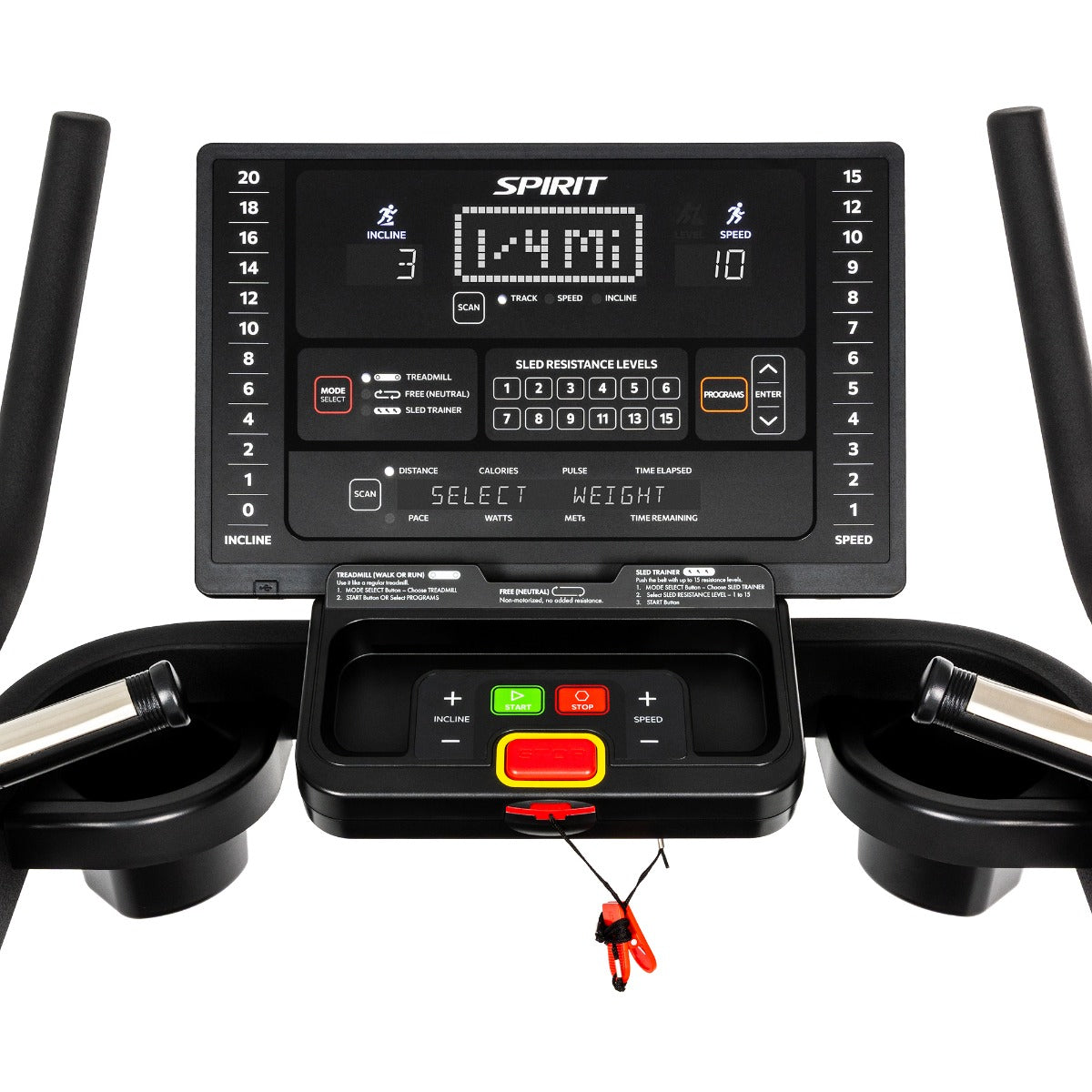 Spirit CTSBS900 Slat Belt Sled Treadmill Spirit Treadmill, Advanced Commercial over 350lbs spirit-ctsbs900-20260119-14103