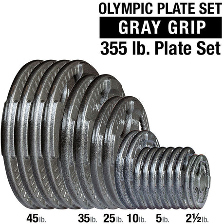 Body Solid - 355lb Olympic Gray Cast Iron Plate Set Body Solid Weight Plates 150_source_1734714820