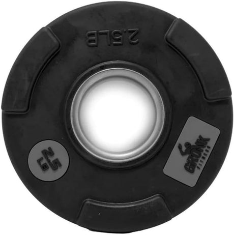 Gronk 2.5 lb rubber multi-grip Olympic plate, front view