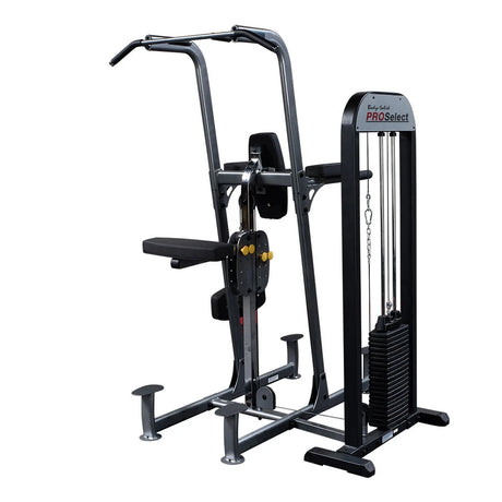 Body Solid FCD-STK Pro Select Weight Assist Chin-Up Dip, 310lb Body Solid Selectorized, single stack, assembly required FCD-STK-DSCF7911-Cutout_newlogo_V2__93610.1735662094_f921717d-d80a-413e-9186-731cdf1cb1ed