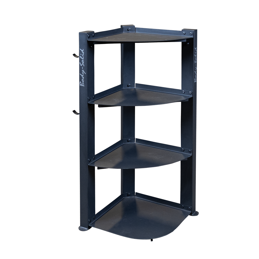 Body-Solid GAR75 Corner Storage Rack — front cutout