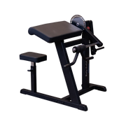 Body Solid GCBT380B side view with padded armrest
