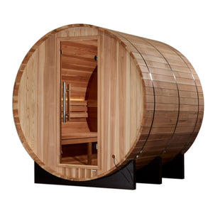 Golden Designs "Klosters" 6 Person Barrel Traditional Sauna - Pacific Cedar