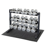 Body-Solid GDR363B 3-Tier Dumbbell Rack — side profile