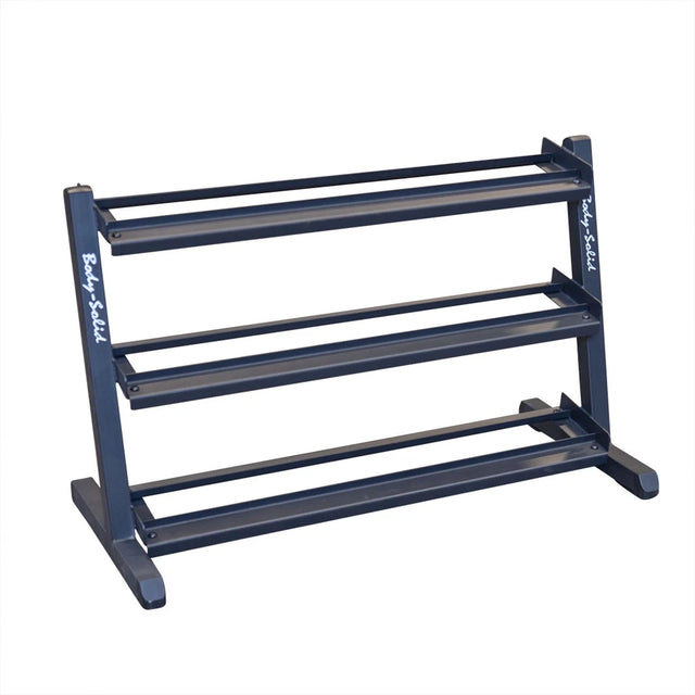 Body Solid GDR48B 3-Tier Dumbbell Rack Body Solid Dumbell racks, power block stand, plate and bar storage, kettlebell racks, ball racks GDR48B_IMGL2562-v3-1028px__30030.1735668019