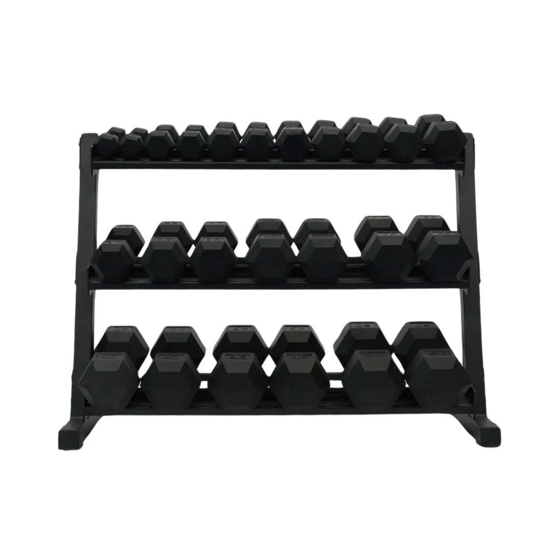 Body-Solid Hex Dumbbell Set with Rack (SDRS550 with 6002-G1)