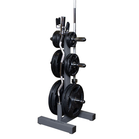 Body-Solid WT46 Olympic weight tree — loaded pack view
