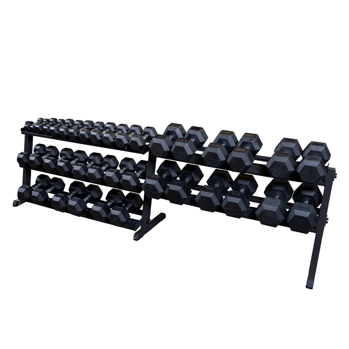 Body-Solid Dumbbell Rack (Black) Body Solid Dumbell racks, power block stand, plate and bar storage, kettlebell racks, ball racks body-solid_dumbbell-rack-copy_view-4_111d2b61-80a1-40a0-a943-22618d651558