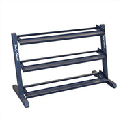 Body Solid GDR48B 3-tier dumbbell rack side view