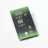 Digital interior control panel with temperature, timer and lighting buttons