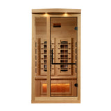 Front view through the glass door showing the heaters and salt bar under the bench