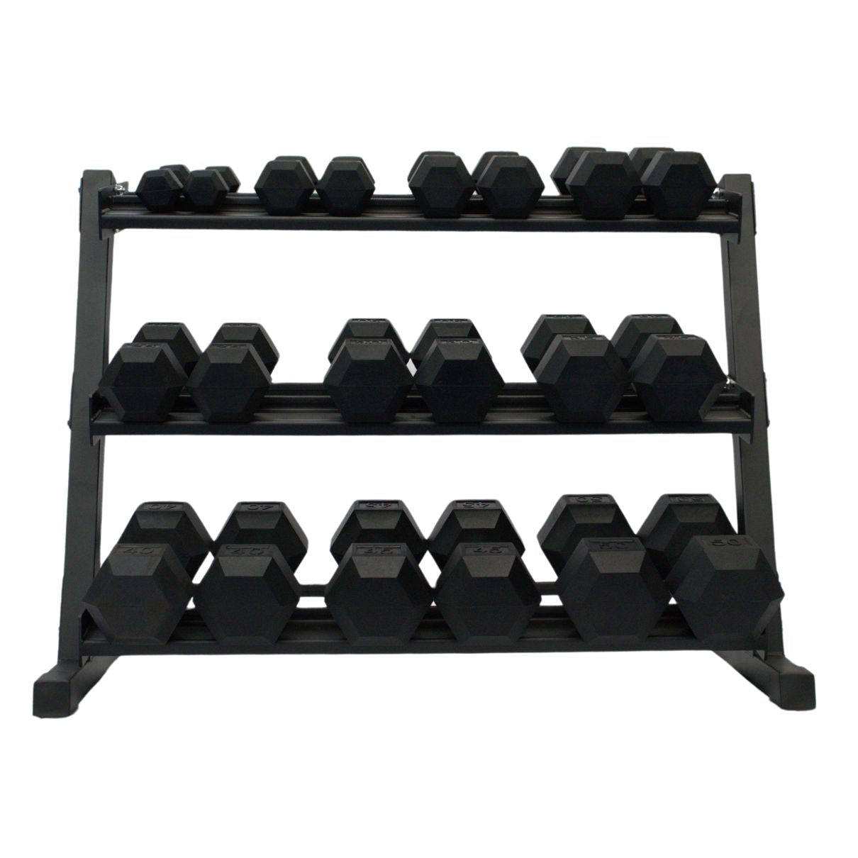 Gronk Fitness 3-Tier Dumbbell Storage Rack Gronk Fitness Products Dumbell racks, power block stand, plate and bar storage, kettlebell racks, ball racks gronkfitness_3-tier-dumbbell-storage-rack_view-4_a33c0d71-aba7-43c6-8b13-2a64e12d5264