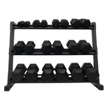 Gronk Fitness 3-Tier Dumbbell Storage Rack Gronk Fitness Products Dumbell racks, power block stand, plate and bar storage, kettlebell racks, ball racks gronkfitness_3-tier-dumbbell-storage-rack_view-4_a33c0d71-aba7-43c6-8b13-2a64e12d5264
