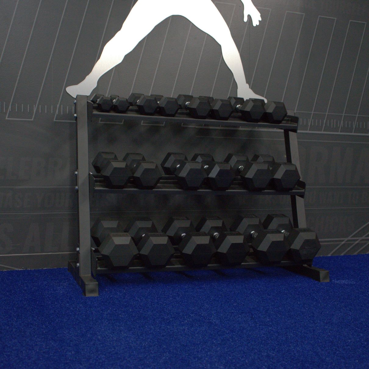 Gronk Fitness 3-Tier Dumbbell Storage Rack Gronk Fitness Products Dumbell racks, power block stand, plate and bar storage, kettlebell racks, ball racks gronkfitness_3-tier-dumbbell-storage-rack_view-6_7129f294-943f-49c3-9b59-7e3b045a29ed