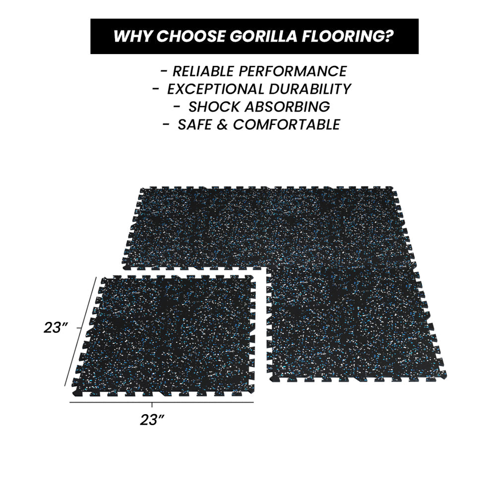 Gorilla 2 x 2 8mm Interlocking Rubber Flooring - Blue Jay - Final Stock