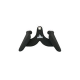 Gronk Fitness black neoprene neutral-grip cable handle with steel eyelet and two angled grips, front view