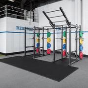 Life Fitness Hammer 4x8 platform with rack in gym setting