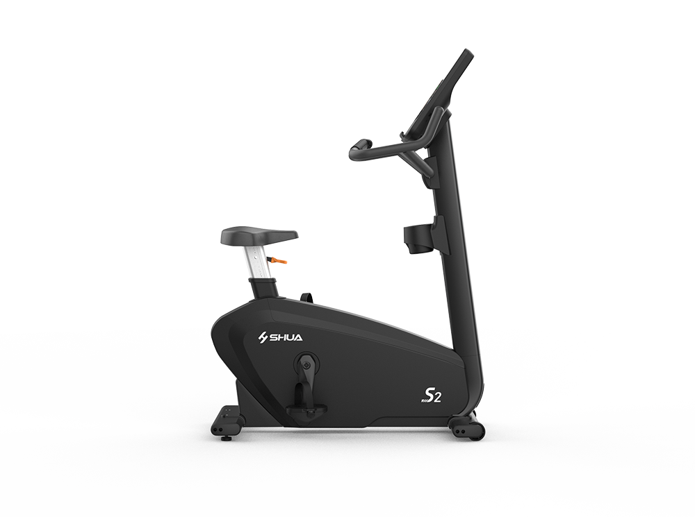 Shua B9100U Upright Bike, 22in Touch, studio render 3 of 4
