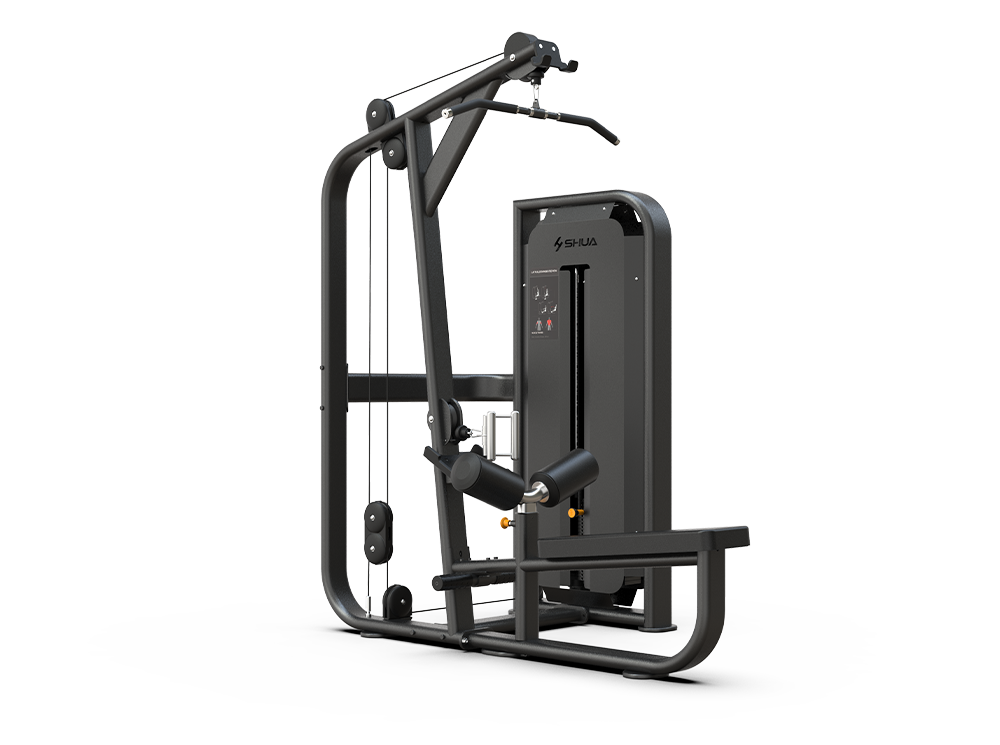Shua G6892 Lat Pulldown/Row selectorized machine, studio render 1 of 4