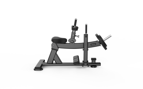 Shua G6910 Seated Calf Raise plate loaded machine, studio render 2 of 3
