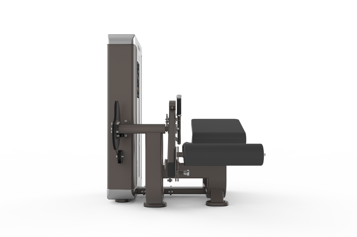 Shua G8807 Prone Leg Curl selectorized machine, studio render 4 of 5