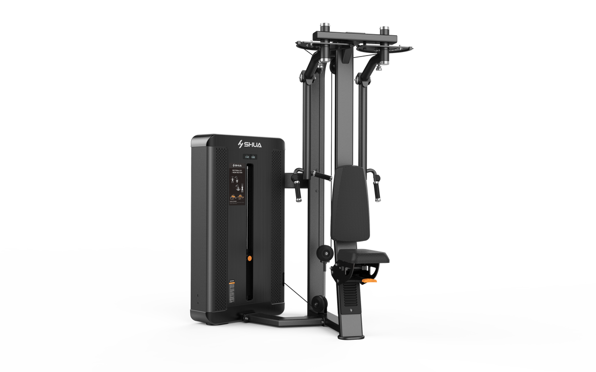 Shua G8810 Pec Fly/Rear Delt selectorized machine, studio render 1 of 3