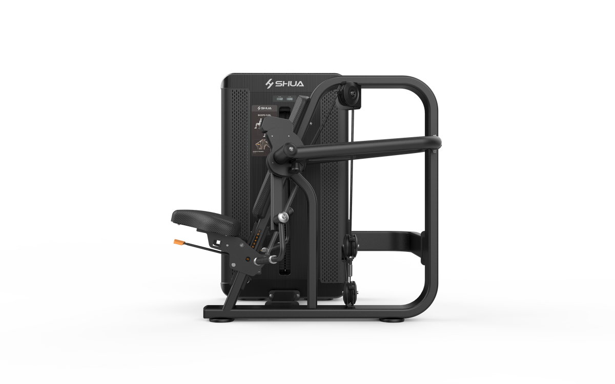 Shua G8825 Biceps Curl selectorized machine, studio render 4 of 4