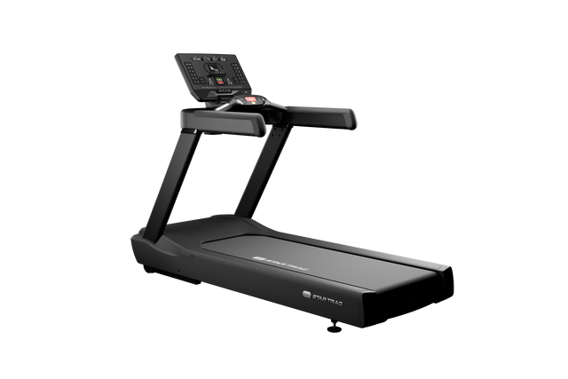 Star Trac 8TRx treadmill with LED console — 45-degree left view