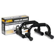 Fit 505 Push Up Bars with packaging in background